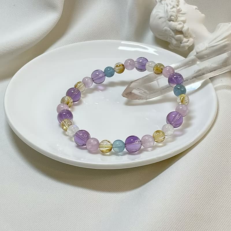 【財富&豐收】 鈦晶  紫水晶 多寶招財水晶手鍊