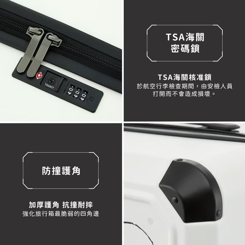 【Mofusand貓福珊迪】20吋拉鍊款行李箱 胖胖箱 登機箱-貓兔白