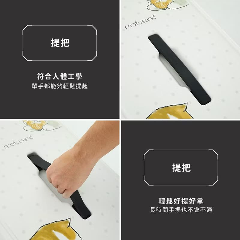 【Mofusand貓福珊迪】20吋拉鍊款行李箱 胖胖箱 登機箱-貓兔白