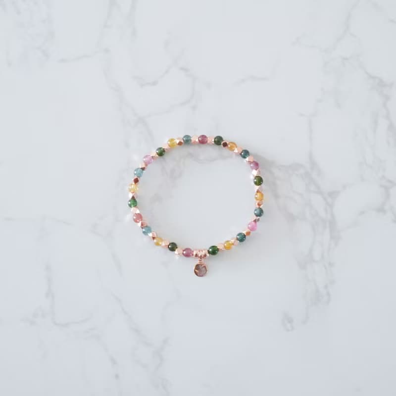 天然碧璽14GF玫瑰金手鏈