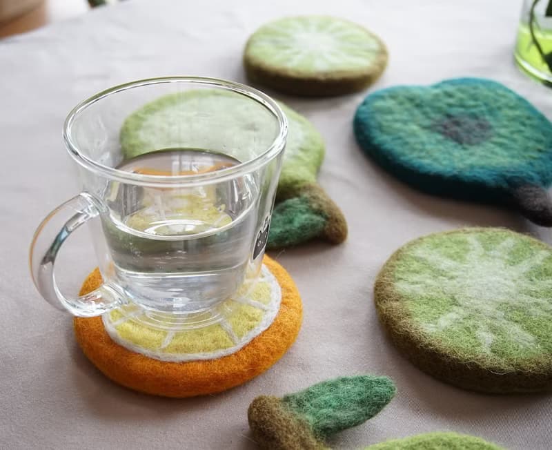 羊毛氈杯墊 水果設計 生日禮物 送禮 週年慶 手工自制