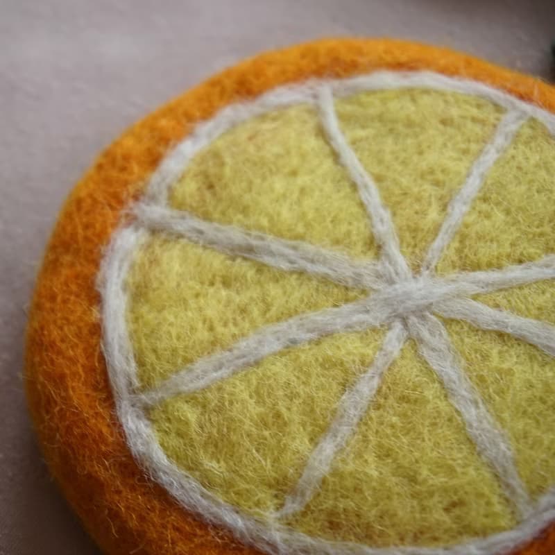 羊毛氈杯墊 水果設計 生日禮物 送禮 週年慶 手工自制