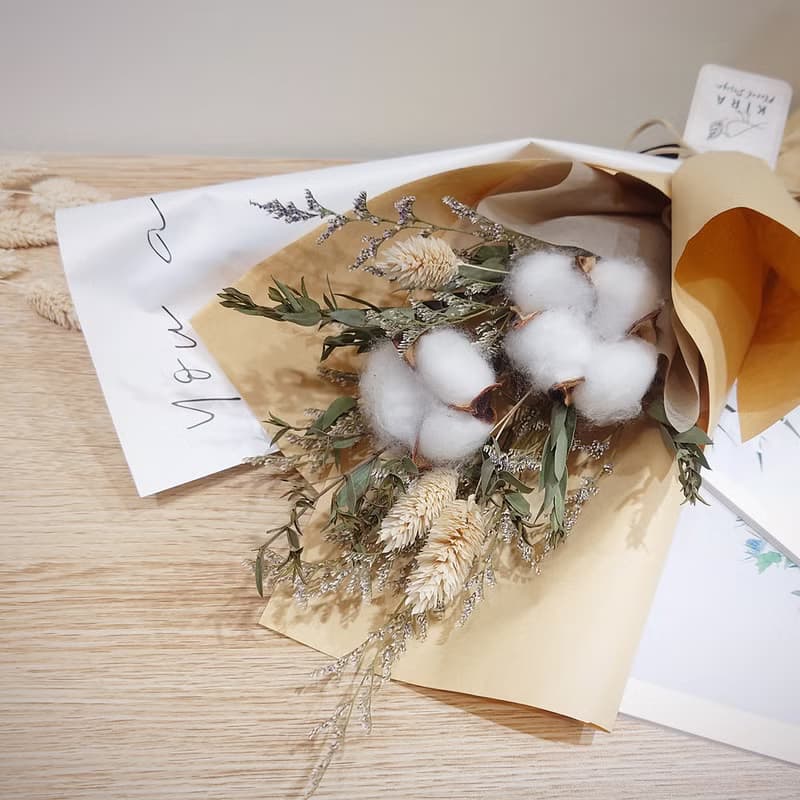 相遇鬼怪小 韓系棉花畢業花束(小)/畢業花束/永生花/乾燥花束