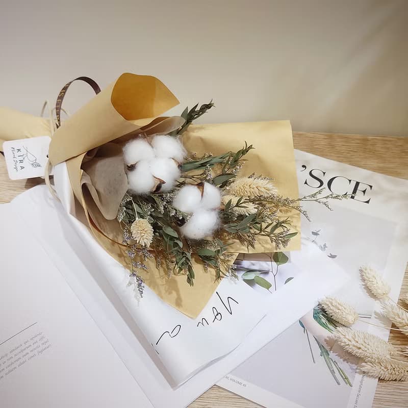 相遇鬼怪小 韓系棉花畢業花束(小)/畢業花束/永生花/乾燥花束