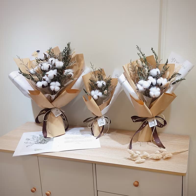 相遇鬼怪小 韓系棉花畢業花束(小)/畢業花束/永生花/乾燥花束