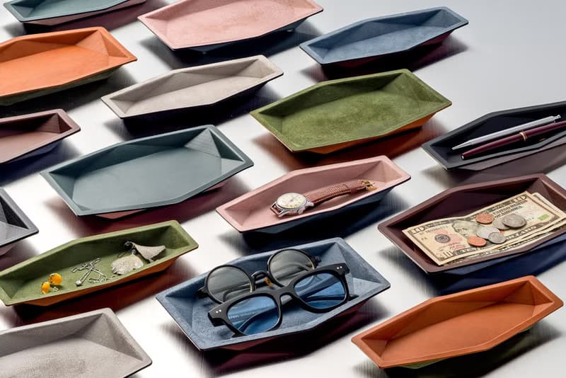 多角形トレイLサイズ レザートレイ  収納トレイ スエード メガネ ペン アクセサリー 時計 ギフト プレゼント