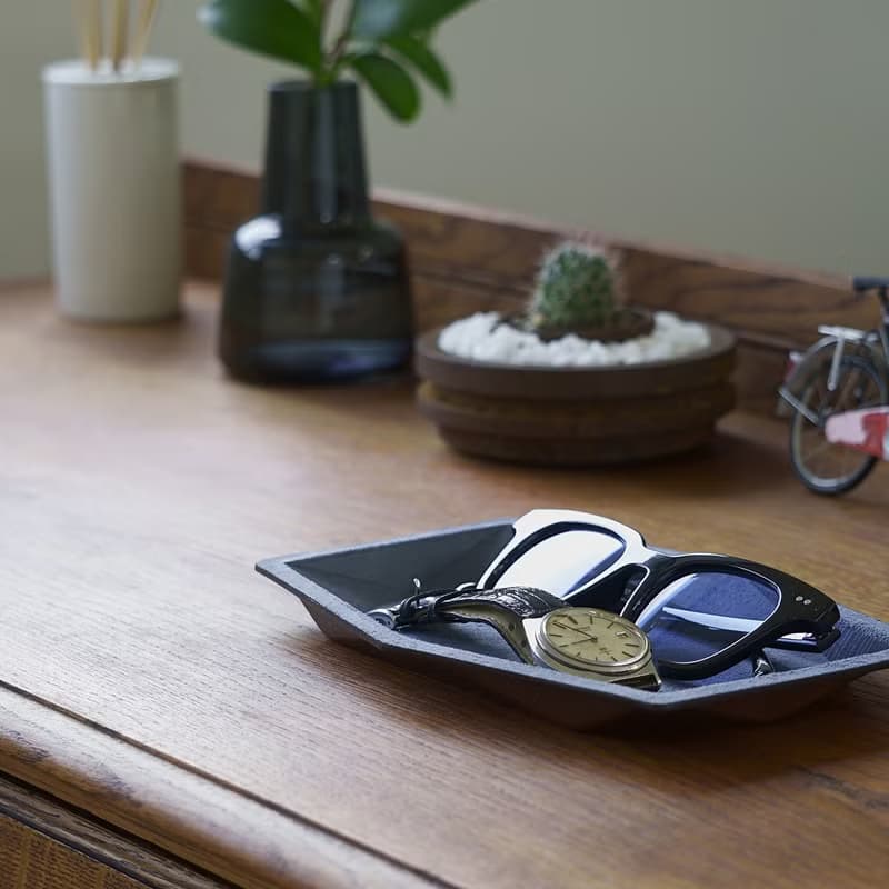 多角形トレイLサイズ レザートレイ  収納トレイ スエード メガネ ペン アクセサリー 時計 ギフト プレゼント