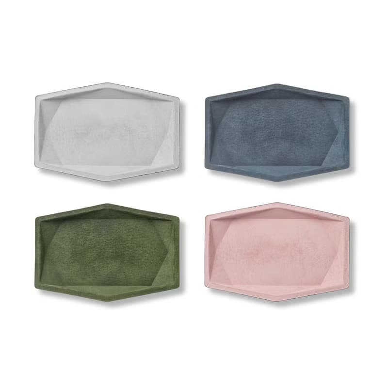 多角形トレイLサイズ レザートレイ  収納トレイ スエード メガネ ペン アクセサリー 時計 ギフト プレゼント