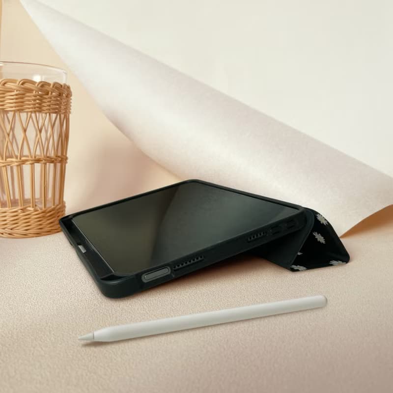 iPad case 12.9/Air5/iPad 9/mini7 快樂小雛菊 附筆槽平板保護套