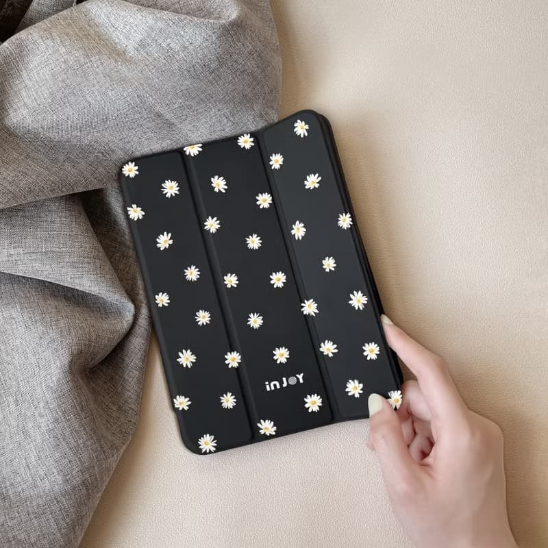 iPad case 12.9/Air5/iPad 9/mini7 快樂小雛菊 附筆槽平板保護套