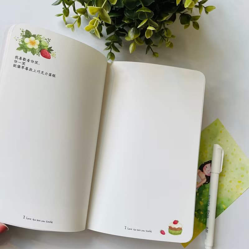 卡達森林 微笑 筆記本 手繪 圖文 交換禮物 聖誕禮物 新年禮物