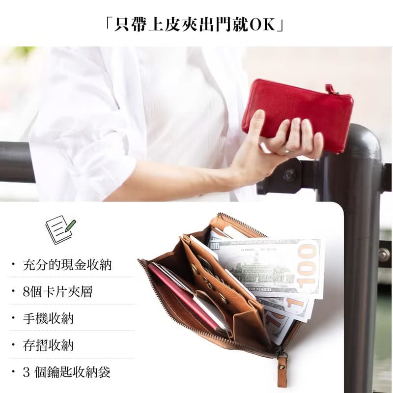 軟牛皮長夾 TIDY2.0 日本設計 超輕薄 錢包 復古綠