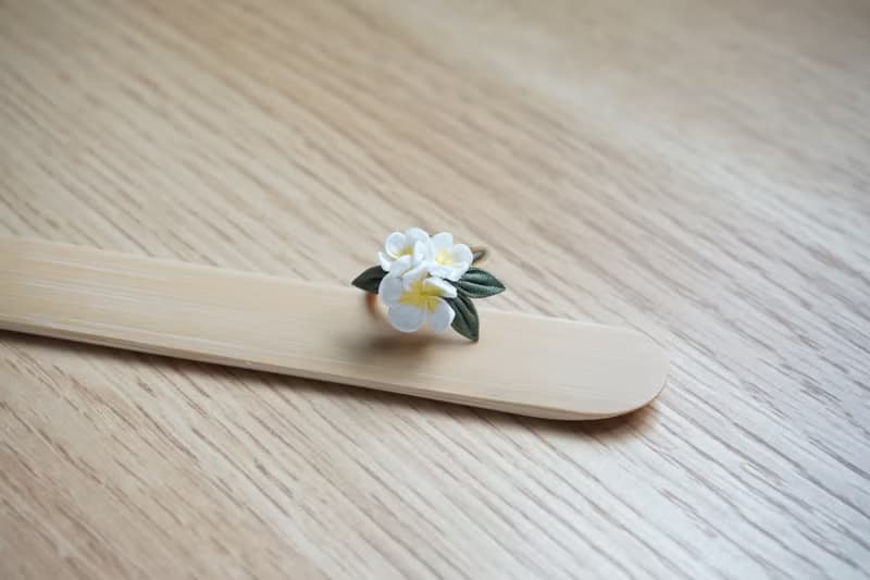 熱帶風情 雞蛋花 Plumeria 細工花戒指 接單製作