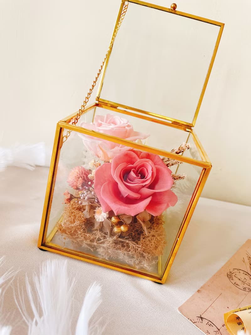 花謎 方形花盒 戒盒 婚禮 獨家附贈-永生花香水 情人節