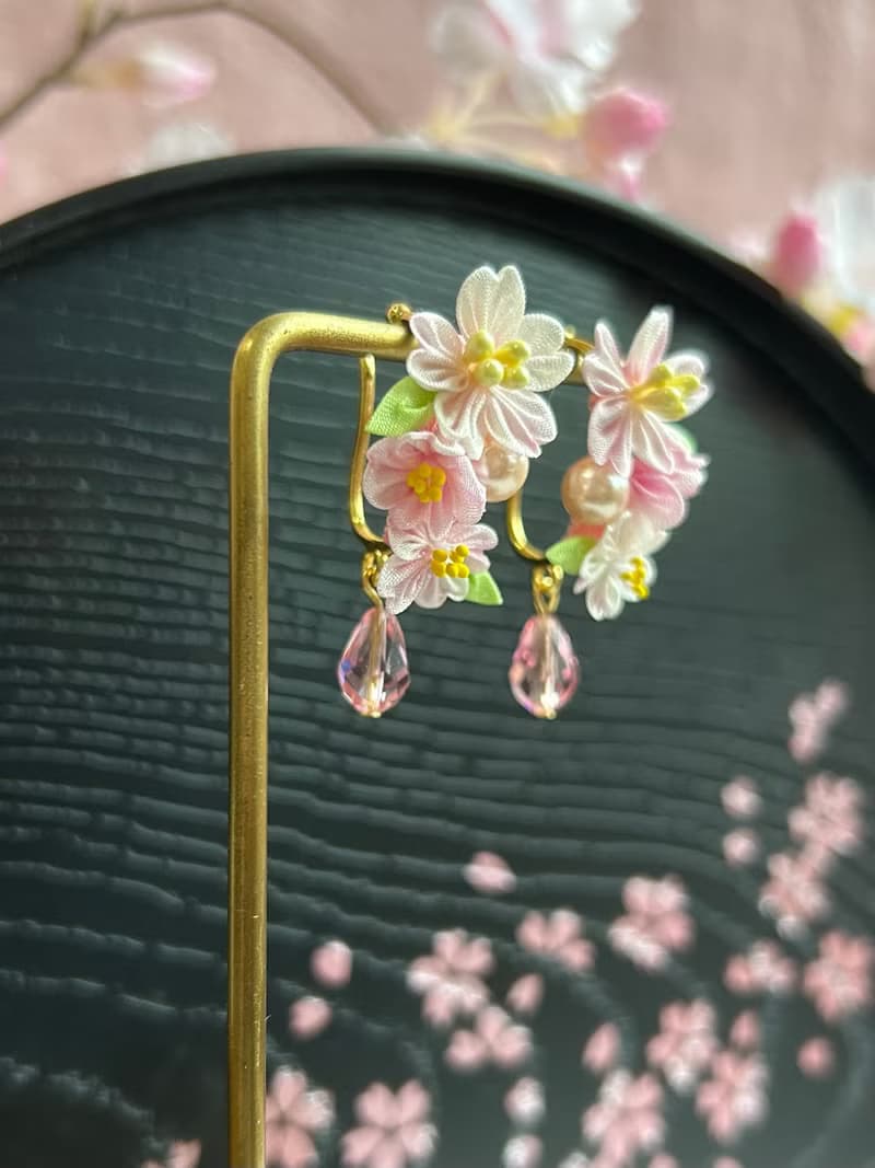 2025櫻系列 櫻花耳扣 細工布花