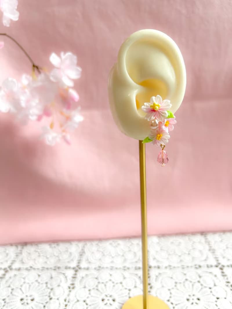 2025櫻系列 櫻花耳扣 細工布花