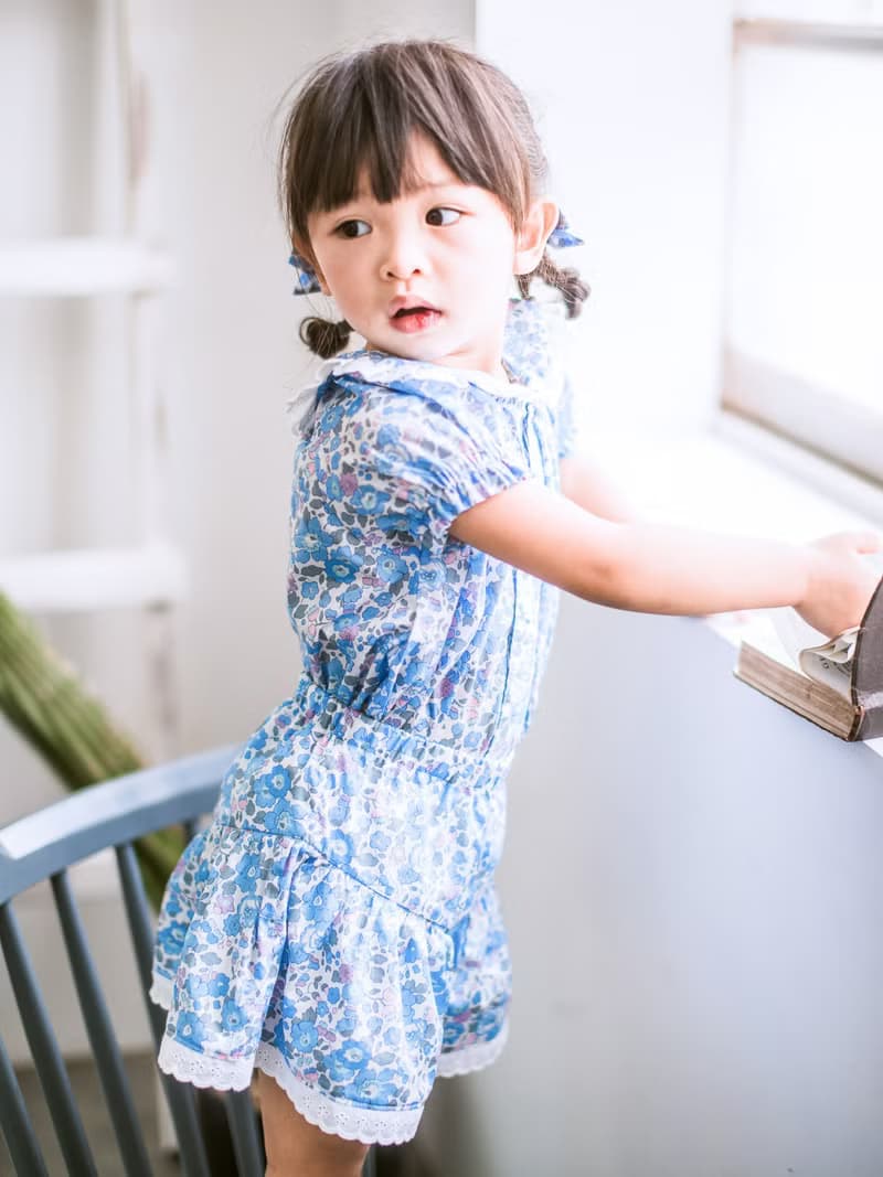 英國LIBERTY FABRICS女童法式蕾絲鑲邊Emma褲裙