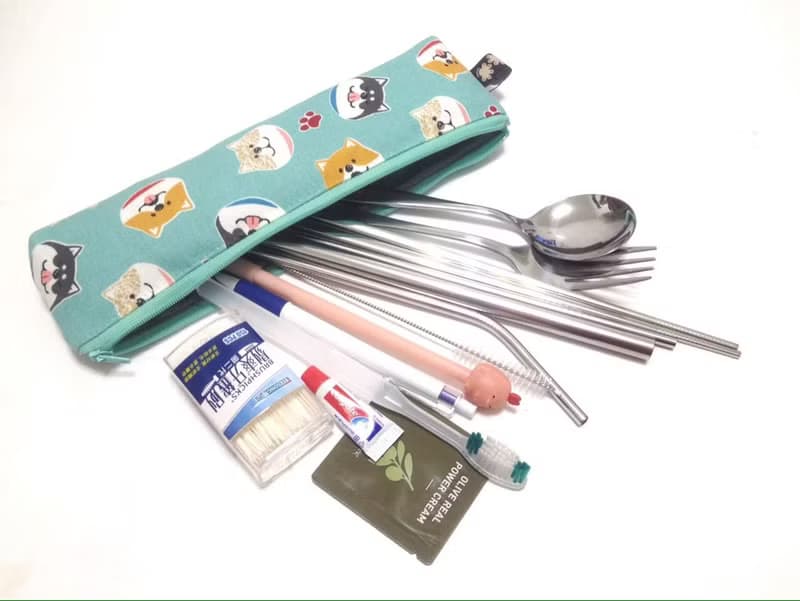 大食怪環保收納袋-大頭阿柴(藍綠色)