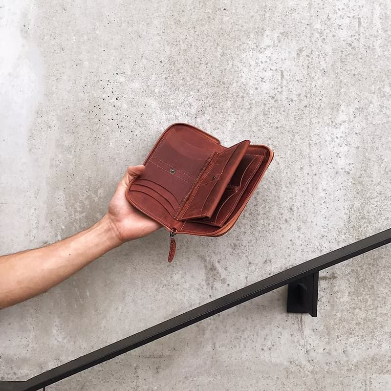 大型旅行皮革錢包