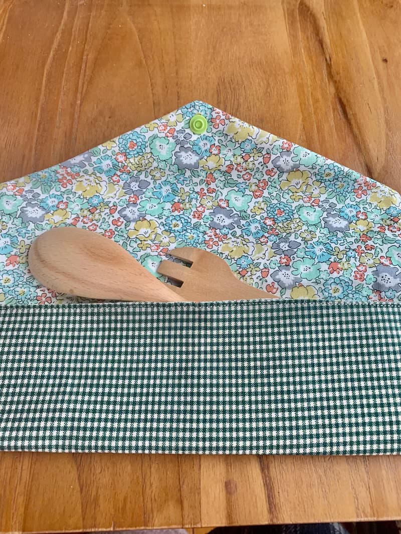 文青風環保筷袋 ~優質細格 清新綠 日系 收納包 手作餐具袋.禮物