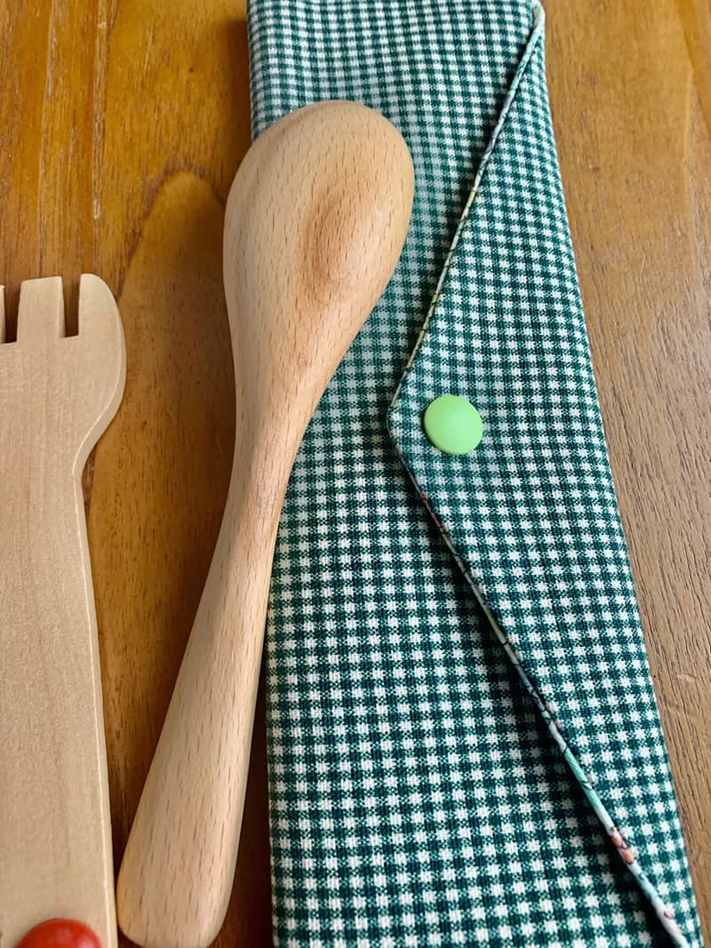 文青風環保筷袋 ~優質細格 清新綠 日系 收納包 手作餐具袋.禮物