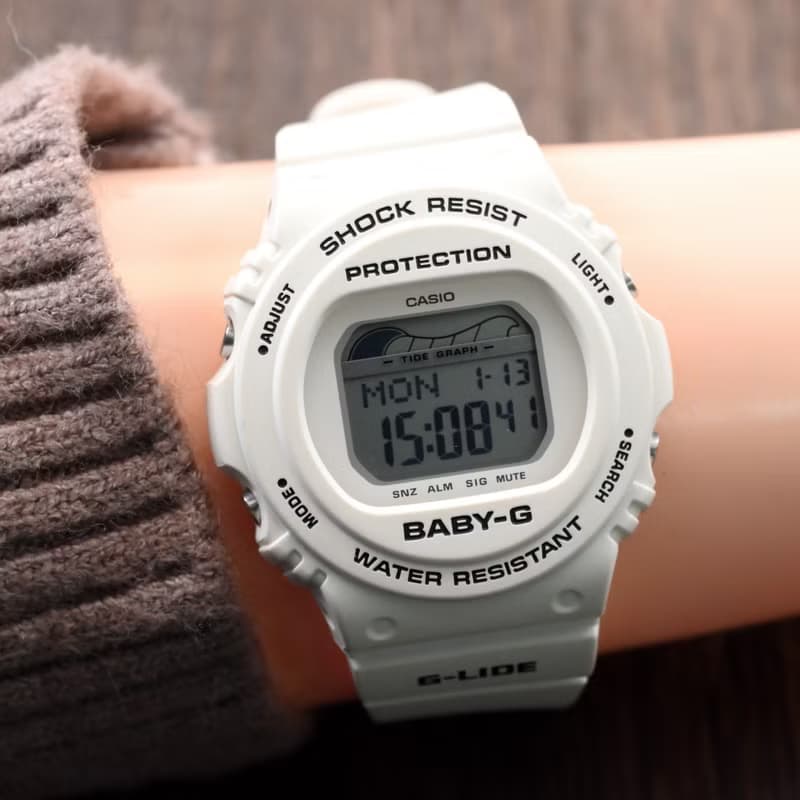送料無料 CASIO カシオ Baby-G G-LIDE BLX-570 女性用腕時計 クォーツ ホワイト 手錶 古董錶 復古手錶 日本直送