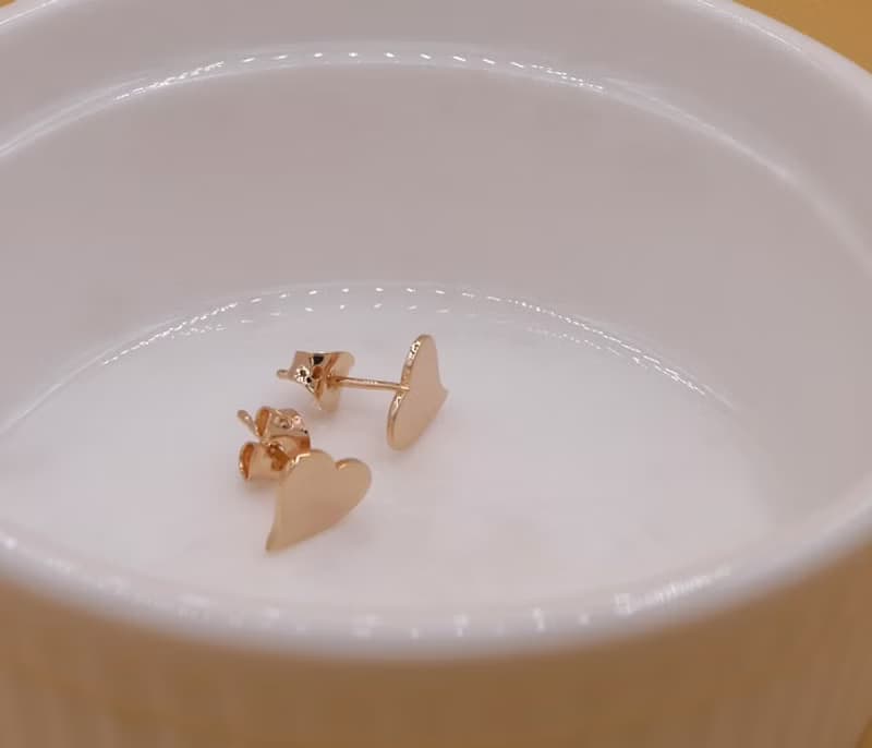 Handmade HEART EARRING - PINK GOLD PLATED ,Little Me by CASO jewelry