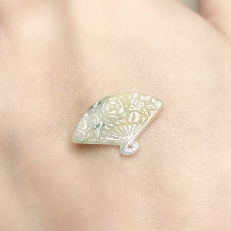 冰飄花翡翠扇子  | 天然A貨翡翠 | 送禮