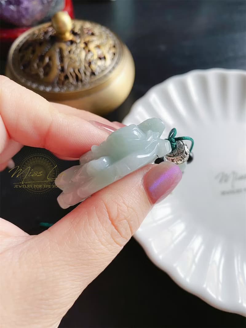 天然緬甸玉翡翠 如意猴 升官發財 包掛 禮物 福到 長輩禮