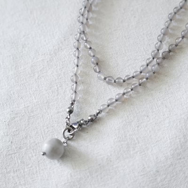 Smoky Musk Grey Agate Necklace