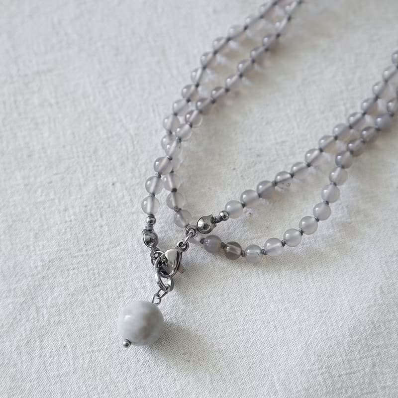 Smoky Musk Grey Agate Necklace