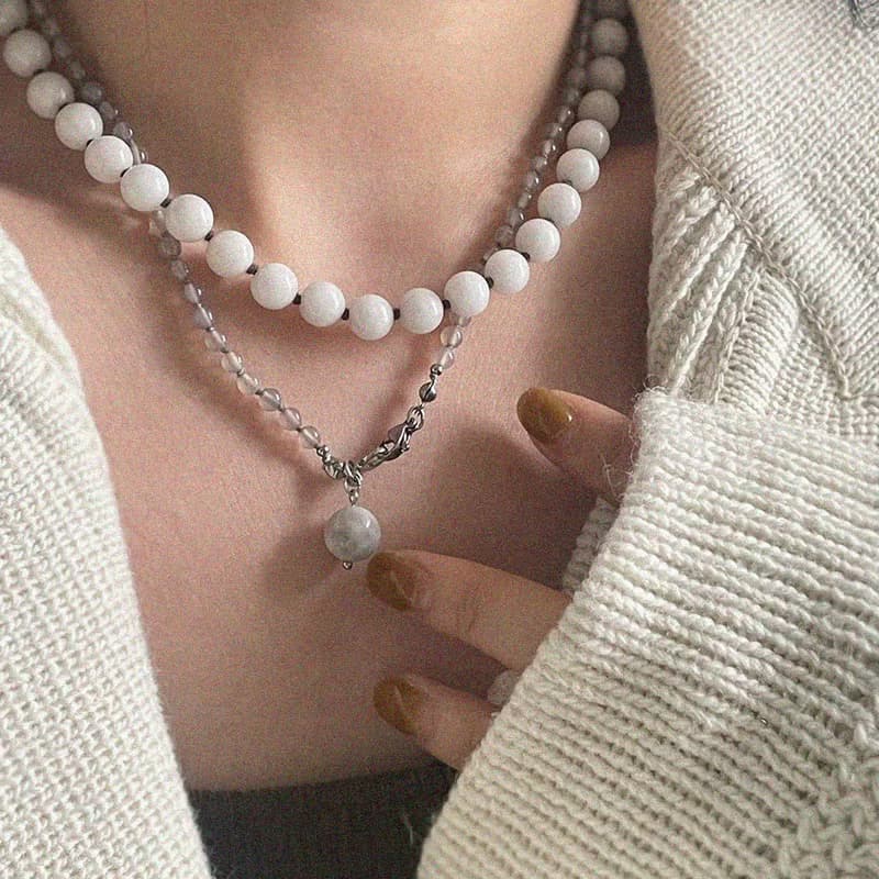 Smoky Musk Grey Agate Necklace