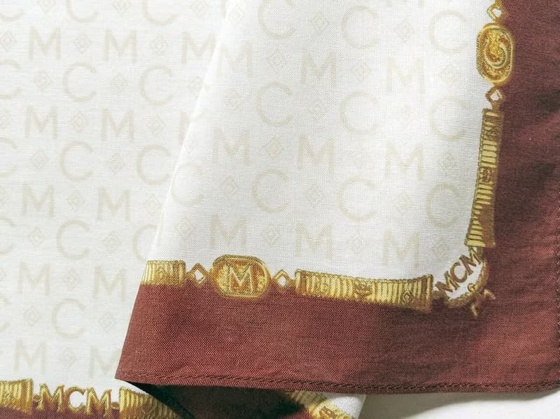 MCM Vintage Handkerchief Pocket Square Brown Gift for Men19 x 19 Inches