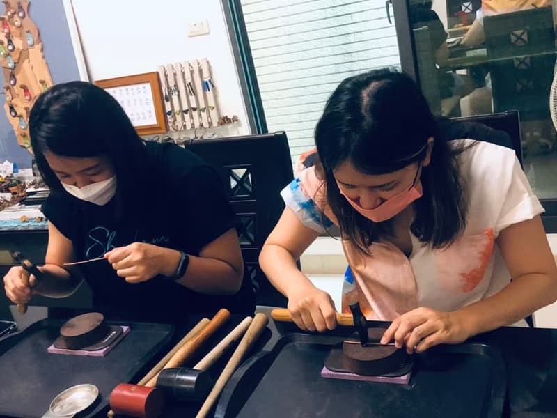【體驗】金工双人手作│銅在一起紅銅戒+染色B款 │文化幣│台南旅遊