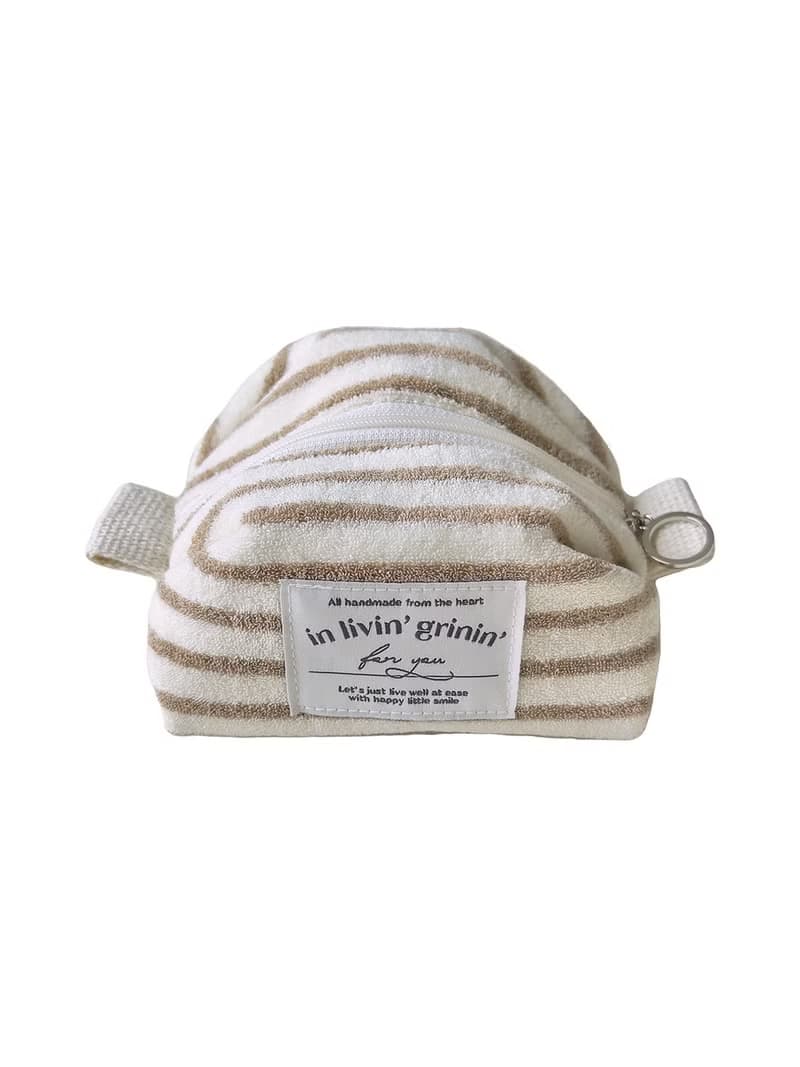 terry stripe pouch S_mocha