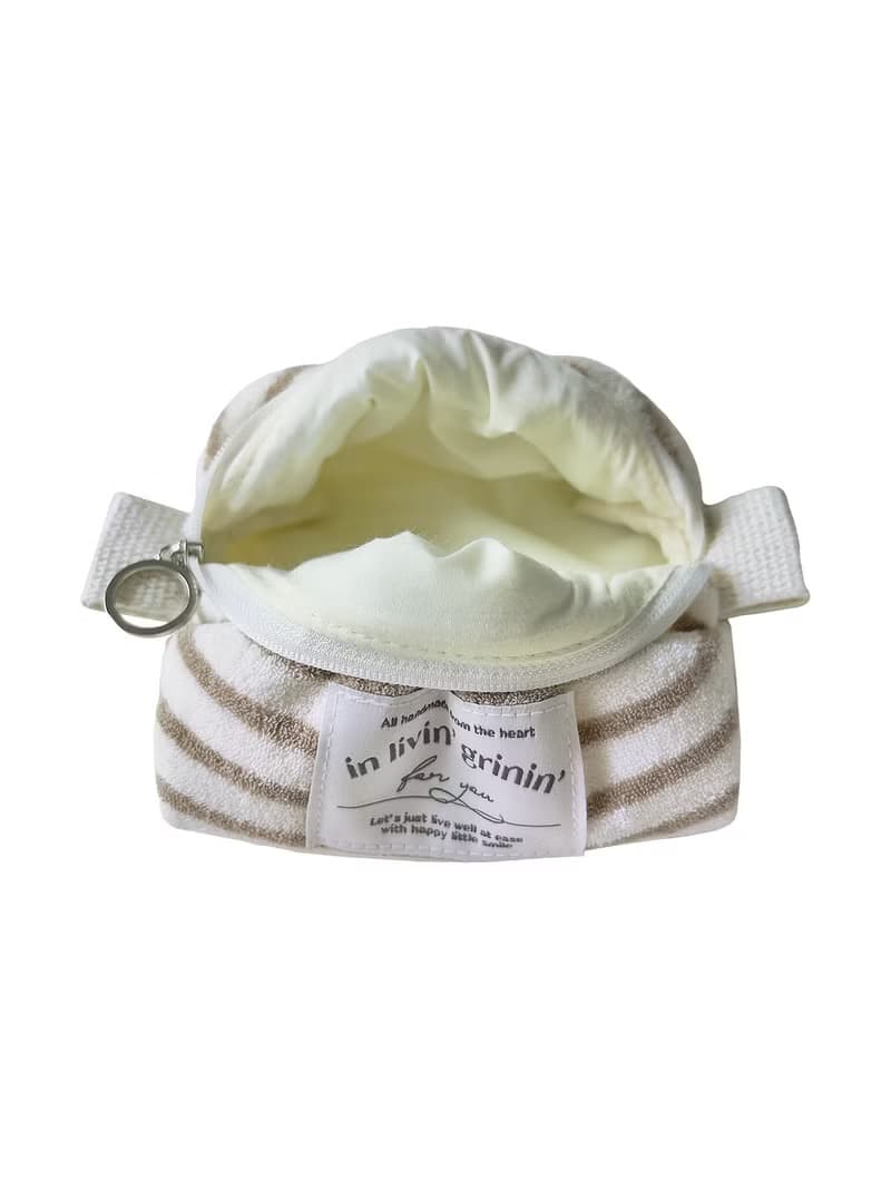 terry stripe pouch S_mocha