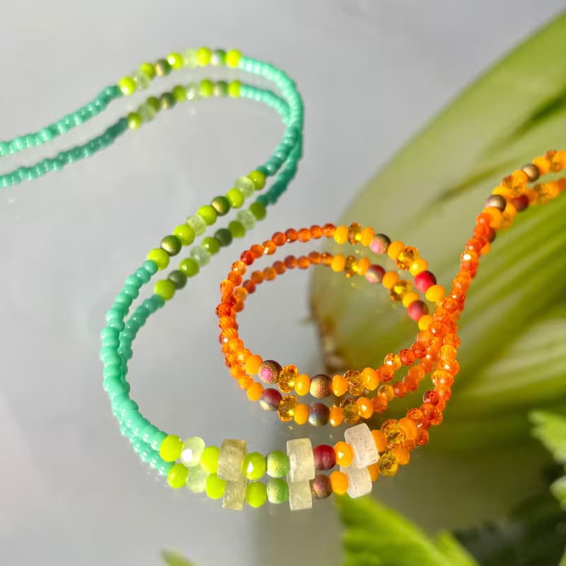 Fruit & Vegetable Collection - 013 Celery Gemstone Necklace
