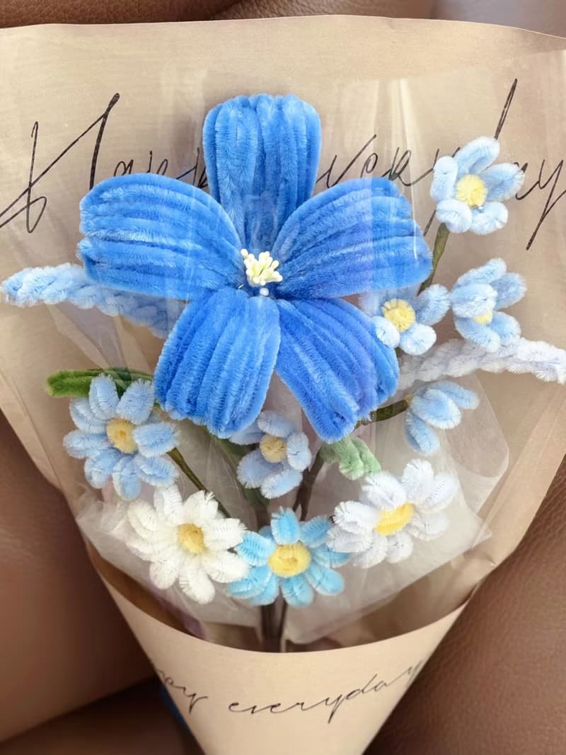藍海記憶 手工毛根花束 情人節花束 生日花束 男生禮物