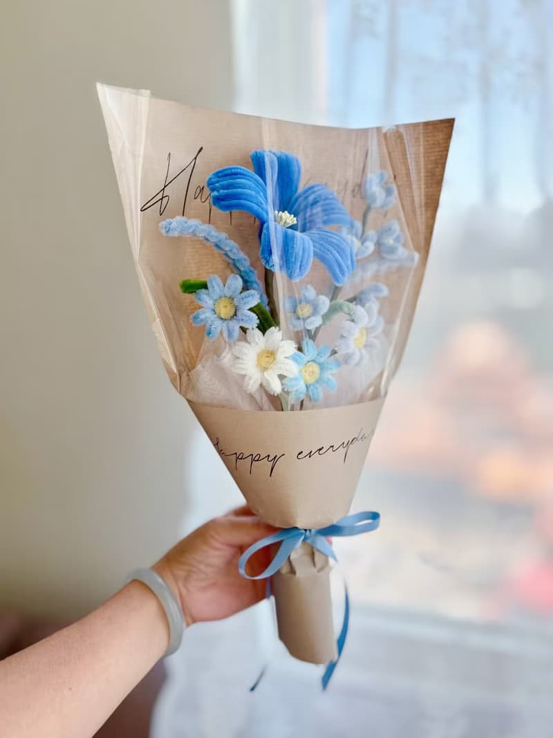 藍海記憶 手工毛根花束 情人節花束 生日花束 男生禮物