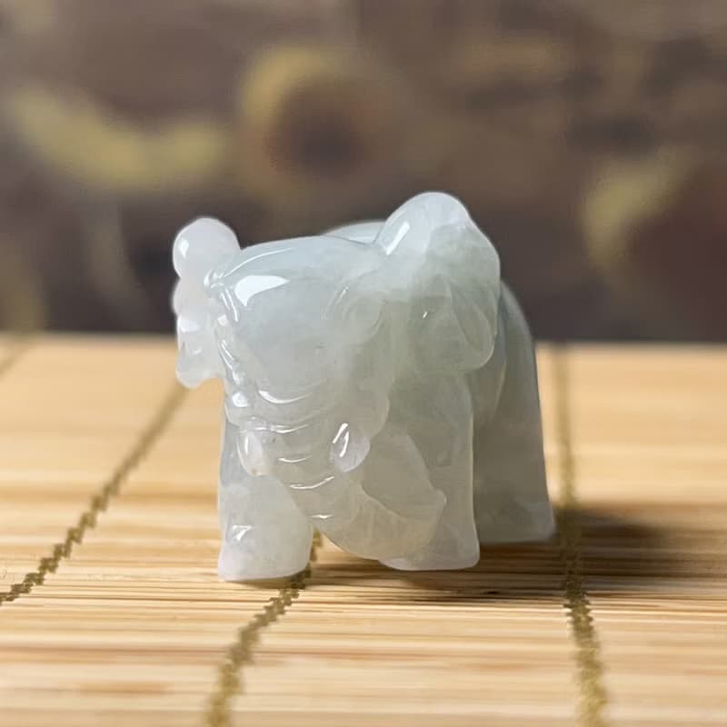 【吉象如意】冰種飄花翡翠大象 | 天然緬甸玉A貨翡翠 | 送禮