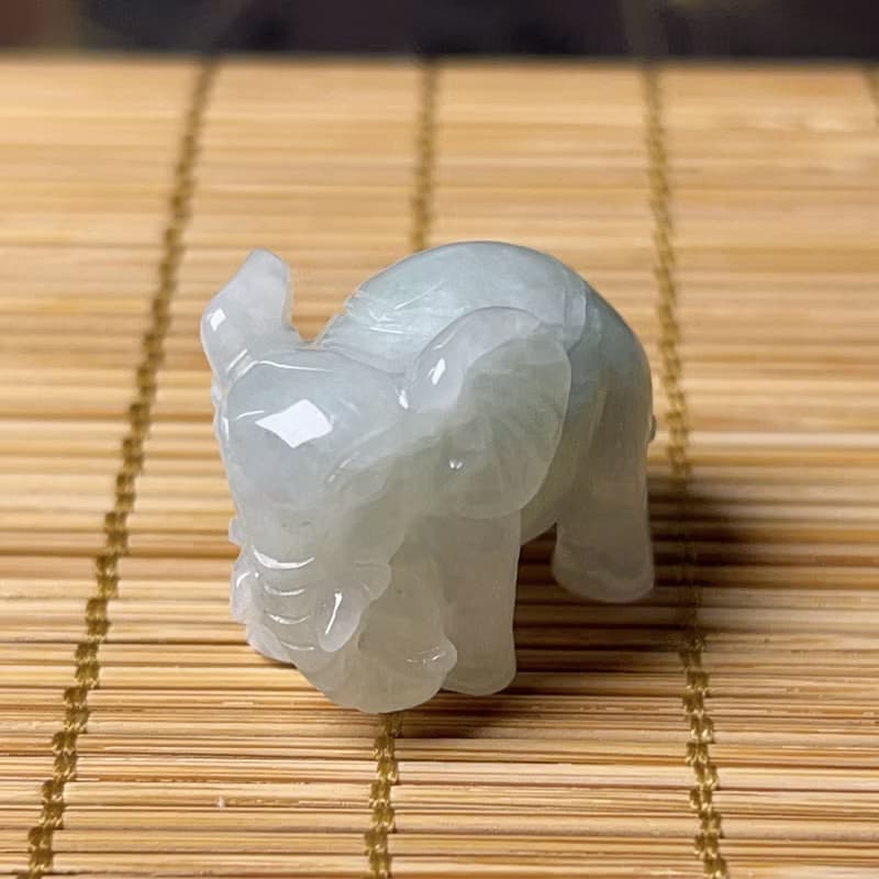 【吉象如意】冰種飄花翡翠大象 | 天然緬甸玉A貨翡翠 | 送禮