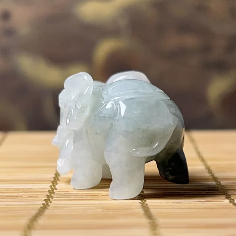 【吉象如意】冰種飄花翡翠大象 | 天然緬甸玉A貨翡翠 | 送禮