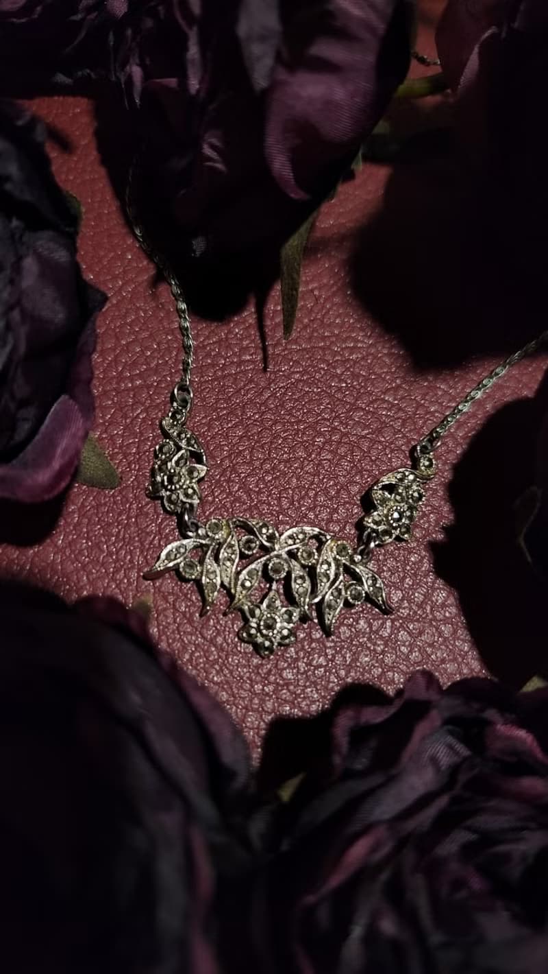 裝飾藝術時期(1915-1935)白鐵礦花朵項鍊【畢業禮物】