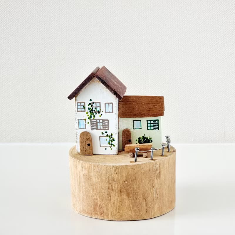 Switzerland wooden house on timber white-light green