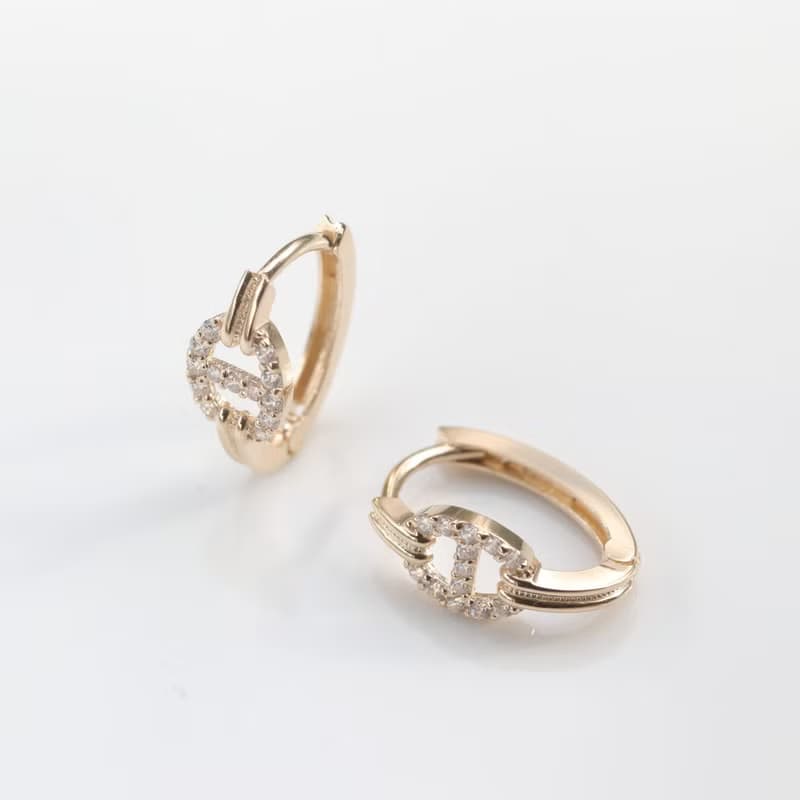 14K 馬蹄鑽造型耳扣耳環