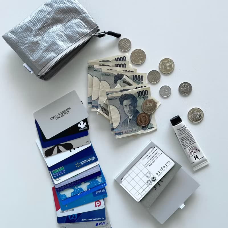 【mini wallet】パッチワーク 3つの収納 超軽量撥水 ポリエチレン ミニウォレット