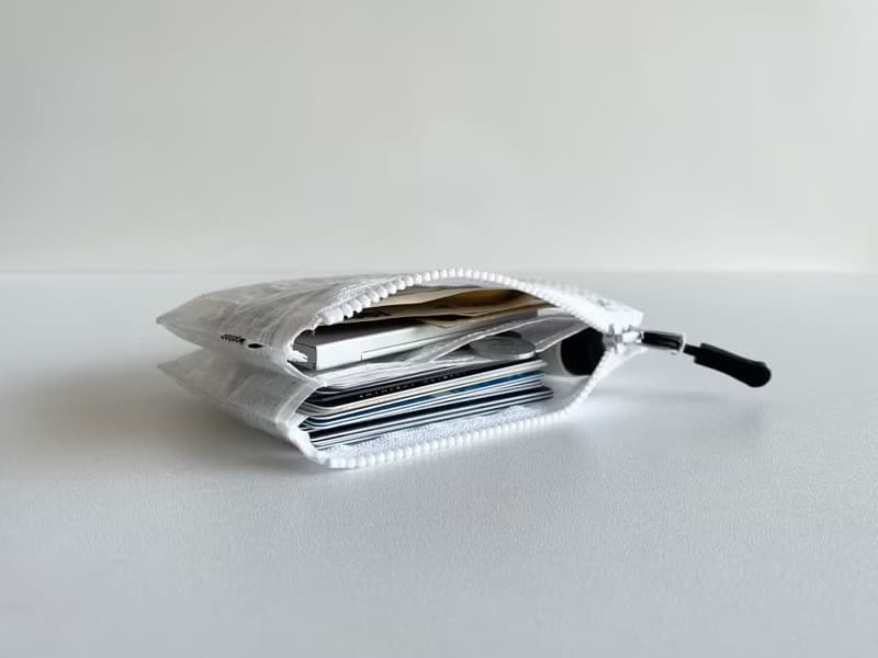 【mini wallet】パッチワーク 3つの収納 超軽量撥水 ポリエチレン ミニウォレット