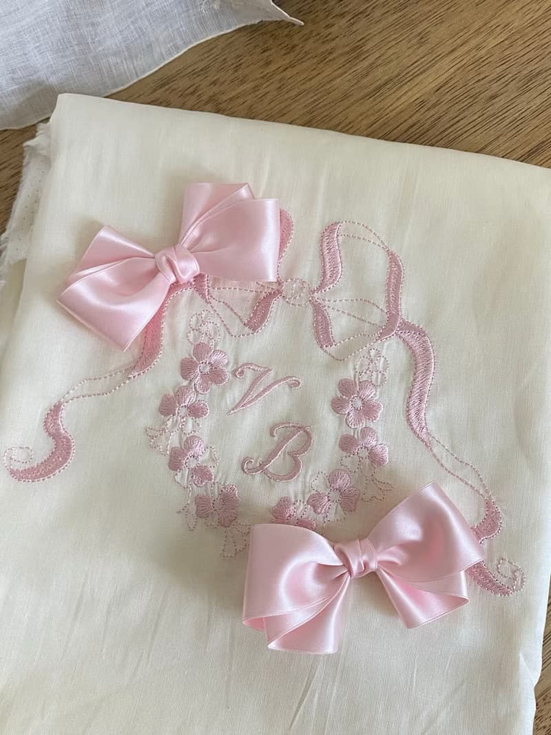 法式少女 蝴蝶結刺繡  復古吊帶內搭