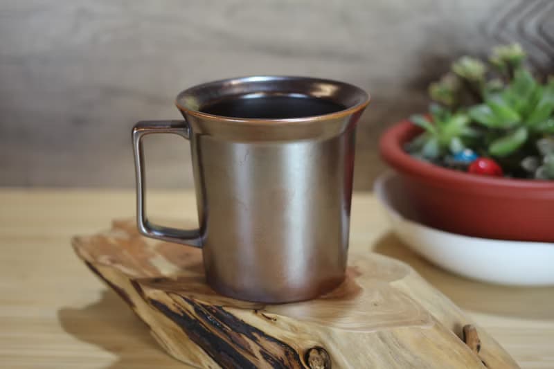 【送禮好物】240ml 柴燒古銅金 方韻杯 咖啡杯 台灣鶯歌製