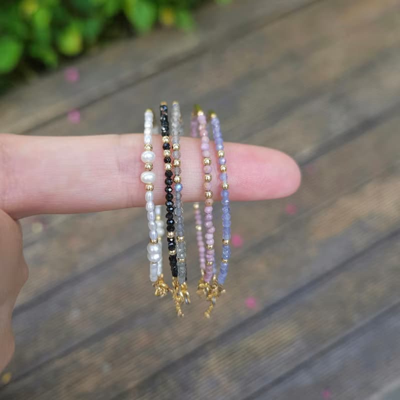 14kgf 淡水珍珠極簡天然石手鍊